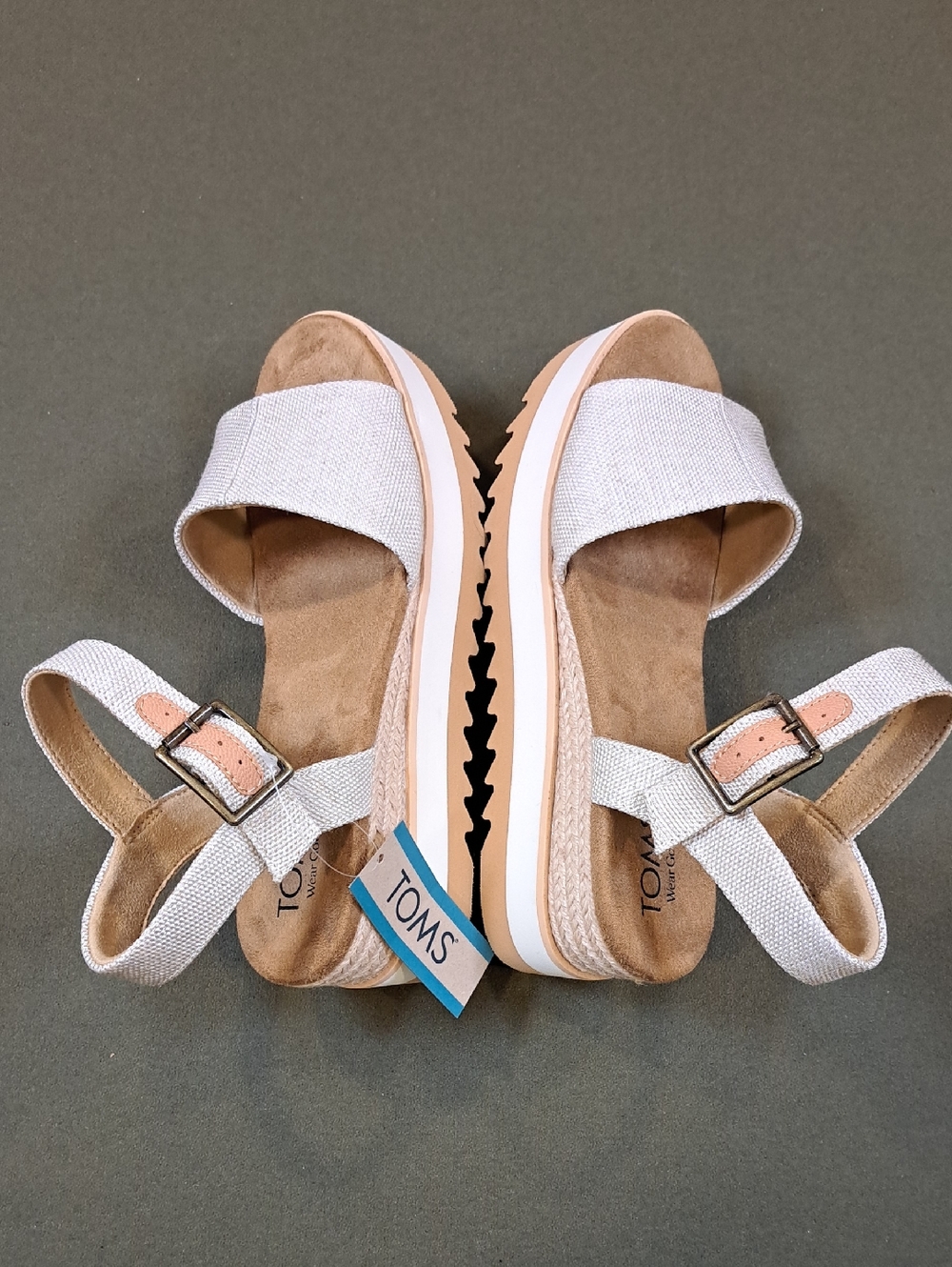 Toms Diana Wedge Sandal - Color: Natural - Size: 7.5 Wide - Picture 8 of 10